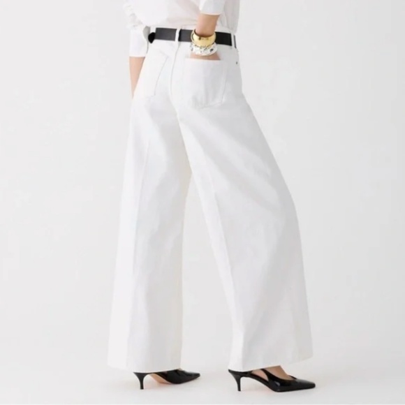 J. Crew Pants - NWT J.Crew High-rise Superwide-leg Jean in White - Size 27